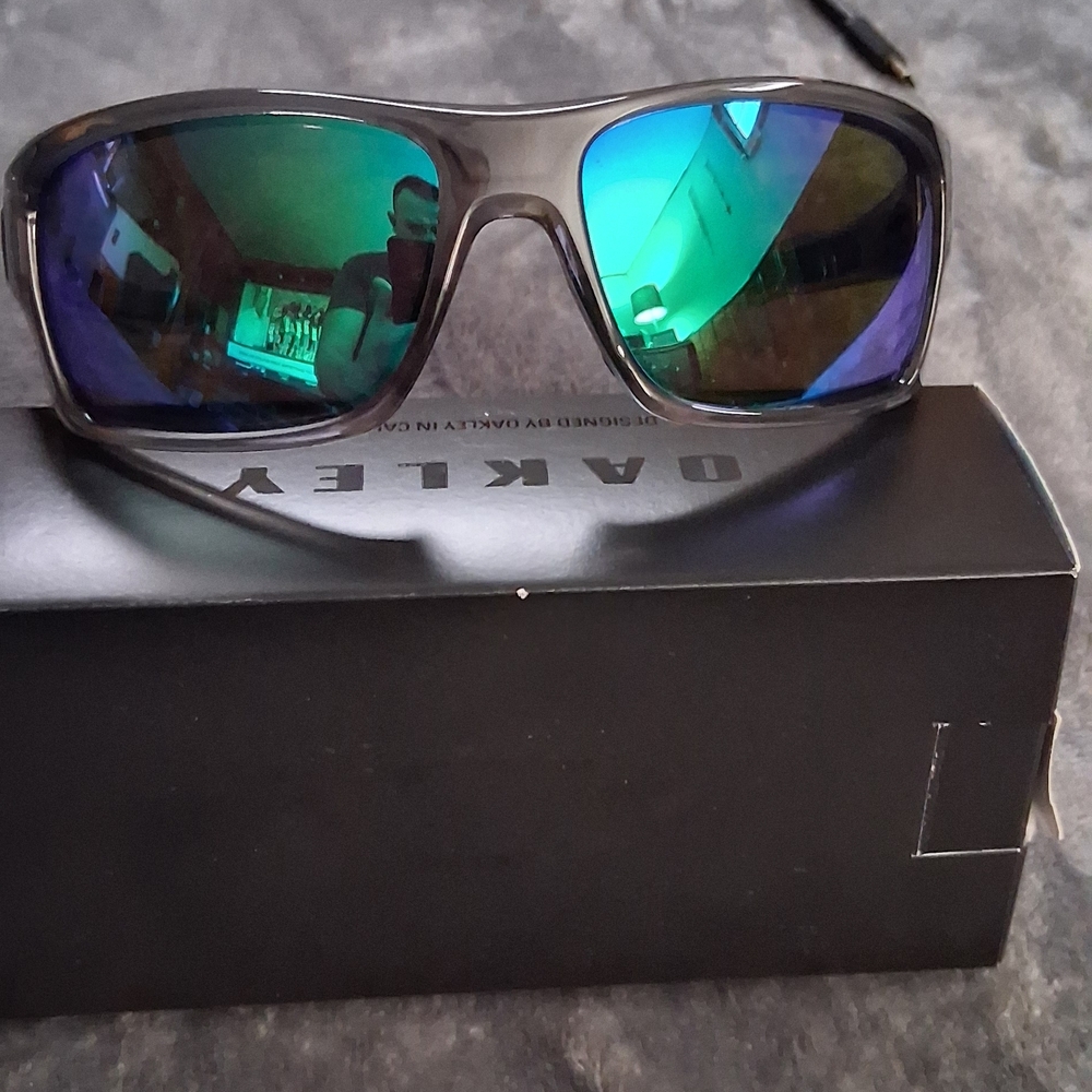 Oakley Black Sunglasses with Blue Lenses